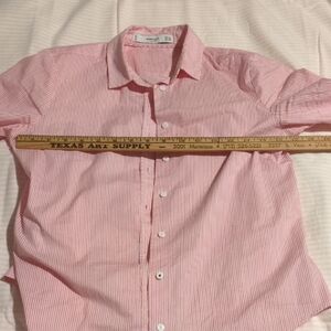 Mango  Red Striped Button Down Shirt